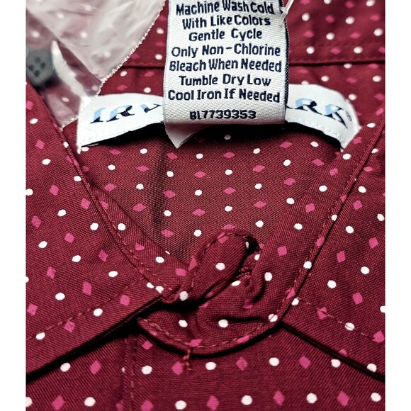 Irvine Park Mens LS Dress Shirt Sz M Burgandy Diamond/Dot Geometric 2017 NEW! - Picture 5 of 8